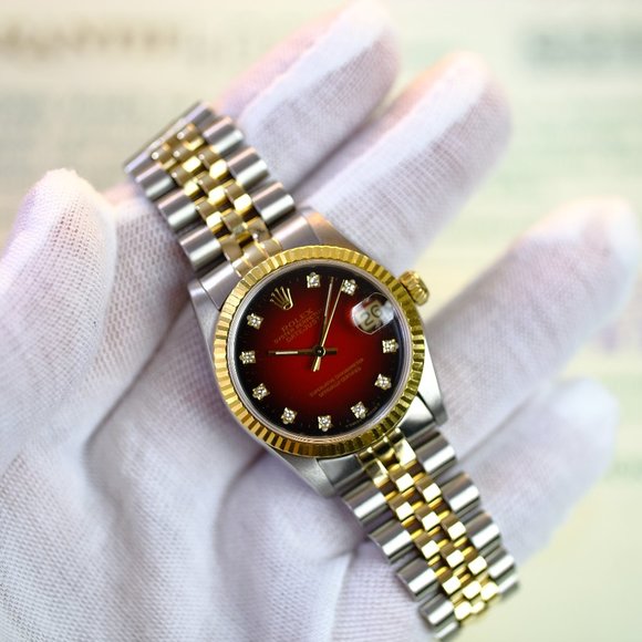Rolex Women's Datejust Factory Red Diamond Dial - Picture 7 of 8